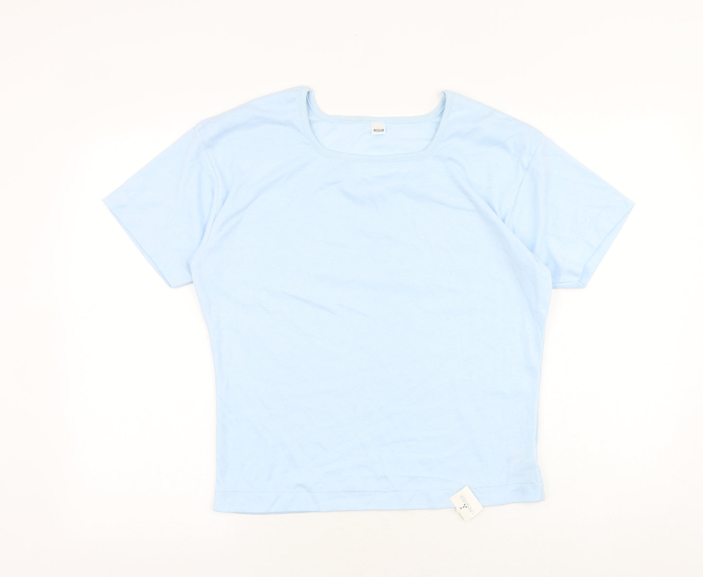 Littlewoods Womens Blue Cotton Basic T-Shirt Size M Round Neck