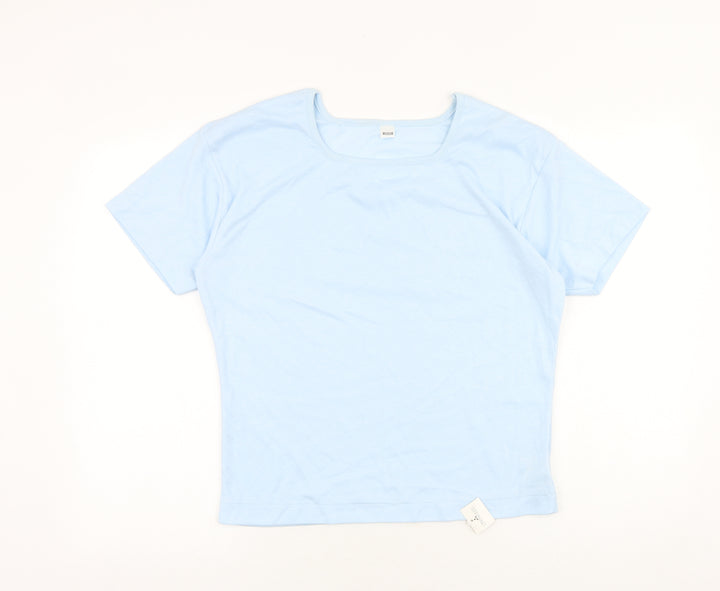 Littlewoods Womens Blue Cotton Basic T-Shirt Size M Round Neck