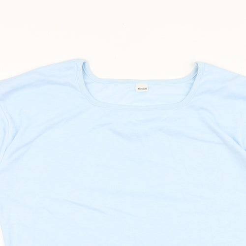 Littlewoods Womens Blue Cotton Basic T-Shirt Size M Round Neck
