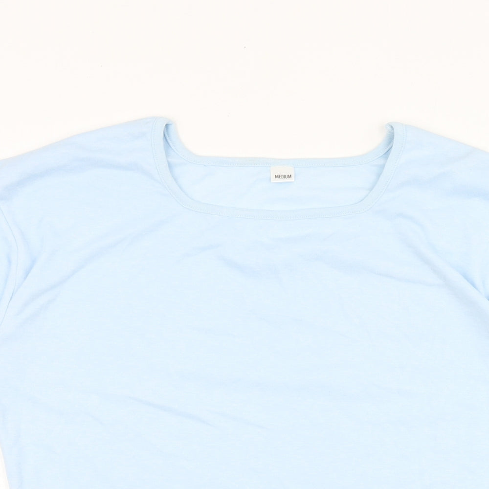 Littlewoods Womens Blue Cotton Basic T-Shirt Size M Round Neck