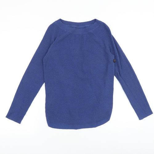 John Lewis Womens Blue Round Neck Nylon Pullover Jumper Size 8