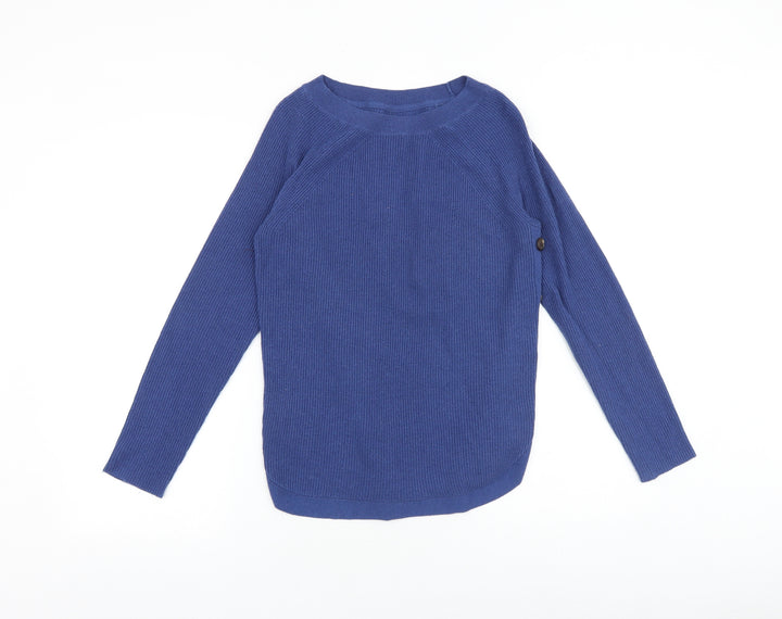 John Lewis Womens Blue Round Neck Nylon Pullover Jumper Size 8