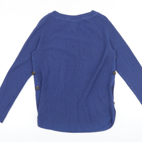 John Lewis Womens Blue Round Neck Nylon Pullover Jumper Size 8