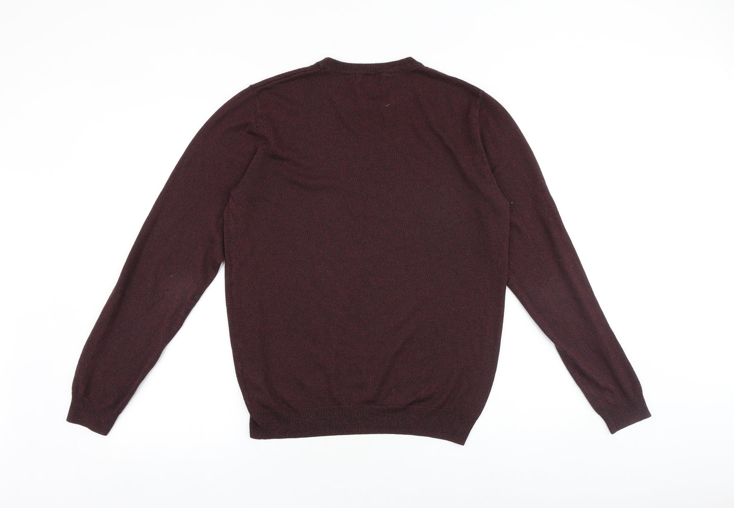Debenhams Mens Purple Round Neck Acrylic Pullover Jumper Size S Long Sleeve