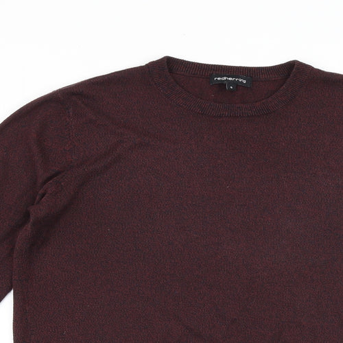 Debenhams Mens Purple Round Neck Acrylic Pullover Jumper Size S Long Sleeve