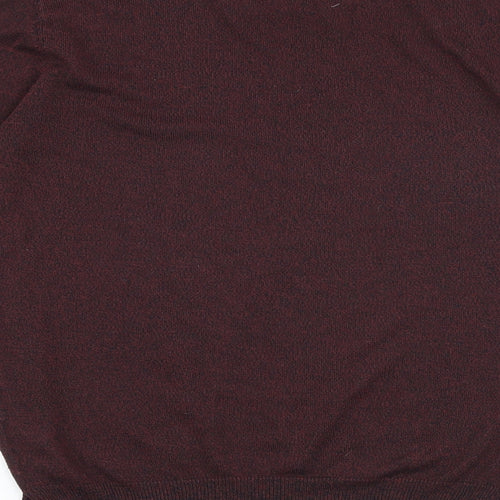 Debenhams Mens Purple Round Neck Acrylic Pullover Jumper Size S Long Sleeve