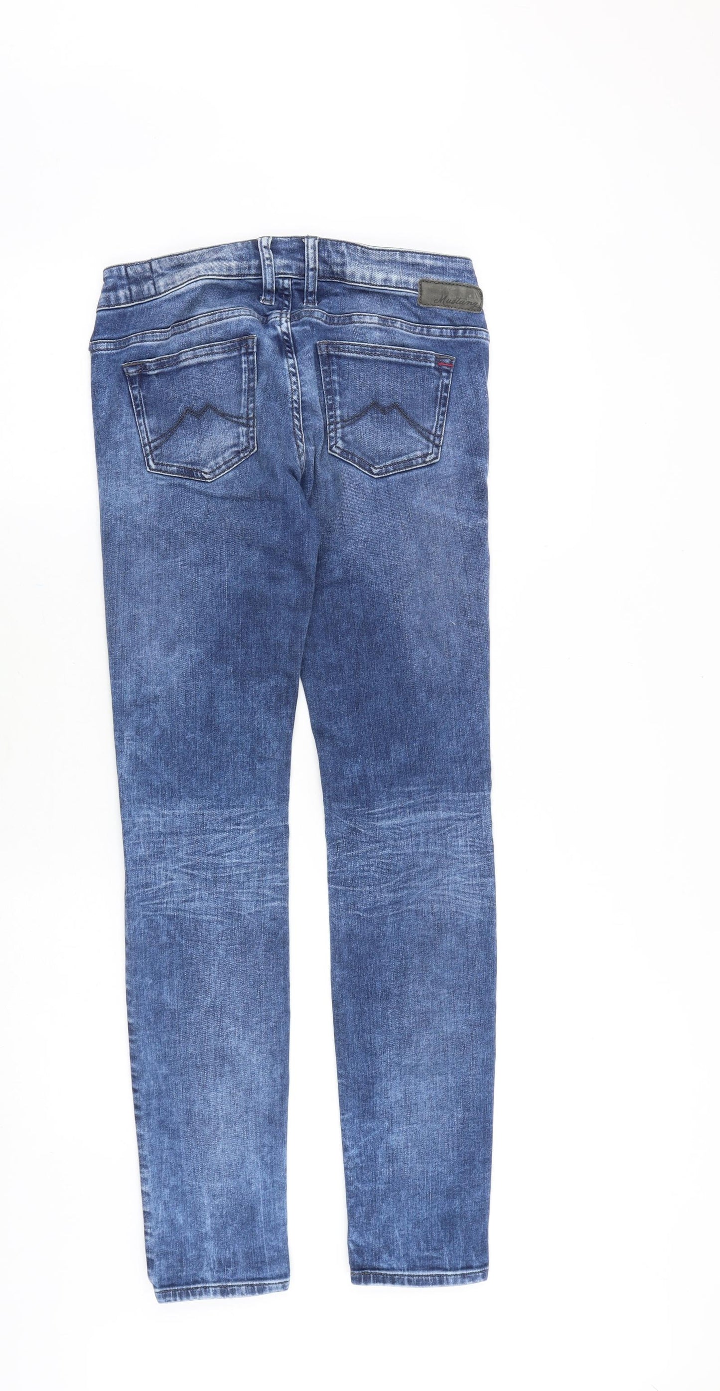 Preworn Womens Blue Cotton Skinny Jeans Size 30 in Regular Zip