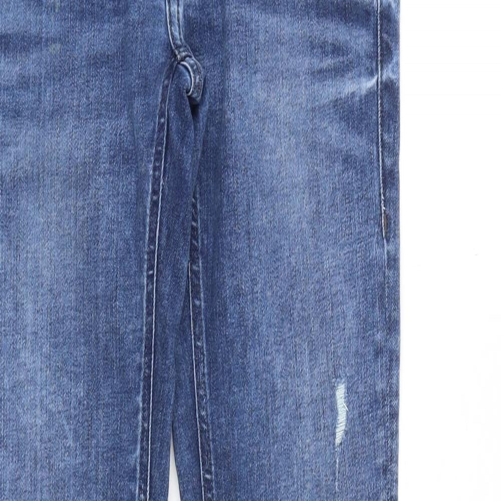 Preworn Womens Blue Cotton Skinny Jeans Size 30 in Regular Zip