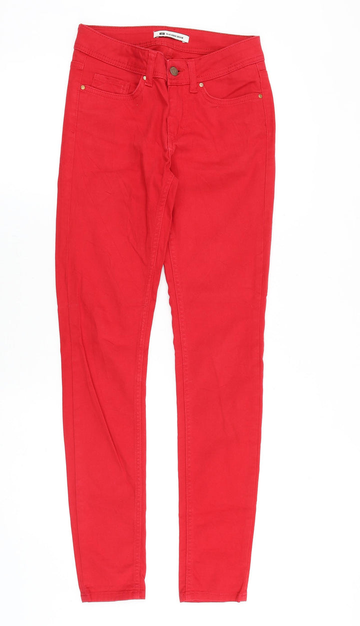 Blue Ridge Womens Red Cotton Skinny Jeans Size 28 in Regular Zip