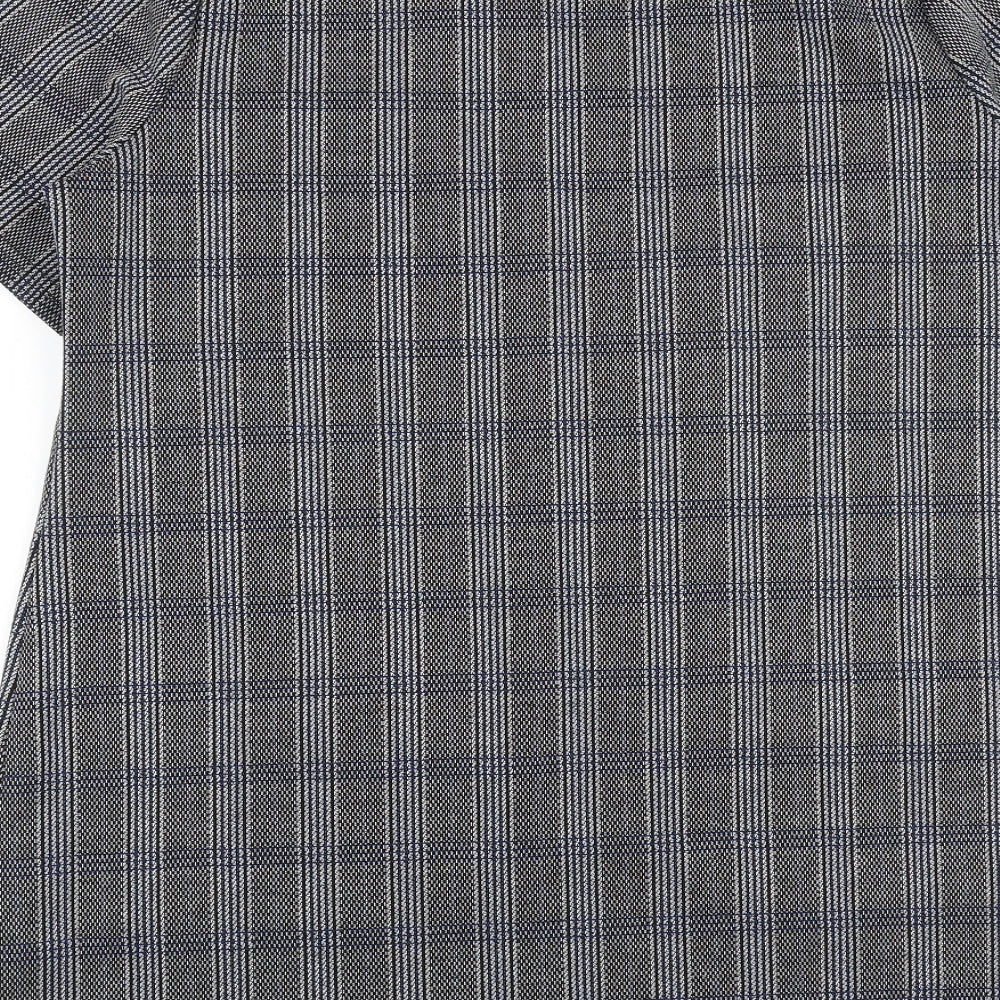 Papaya Womens Grey Plaid Viscose Tunic T-Shirt Size 18 V-Neck