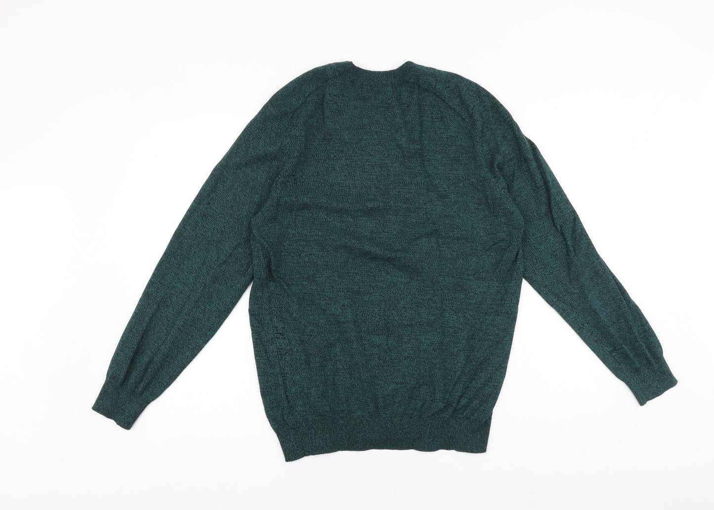 Primark Mens Green Round Neck Acrylic Pullover Jumper Size M Long Sleeve