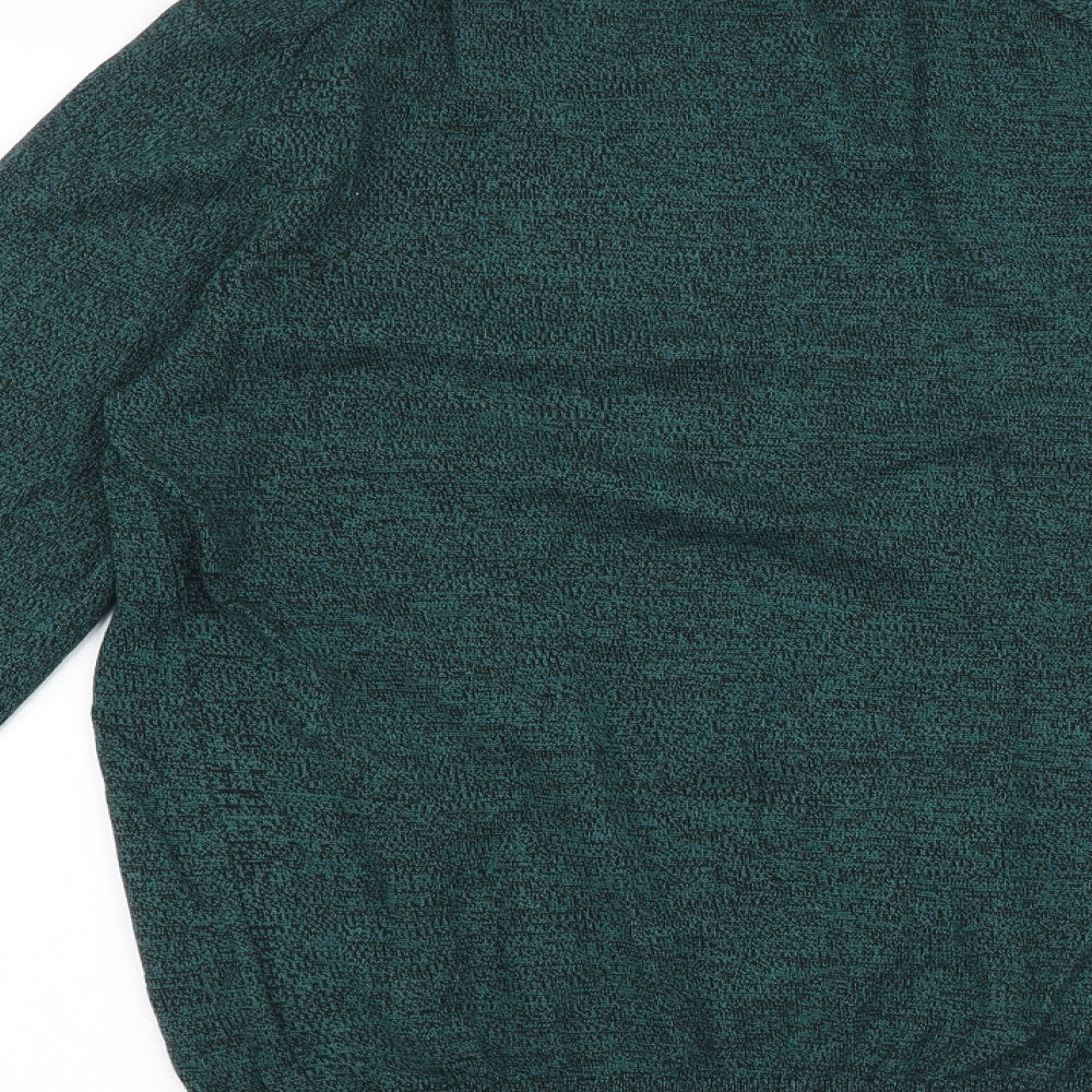Primark Mens Green Round Neck Acrylic Pullover Jumper Size M Long Sleeve