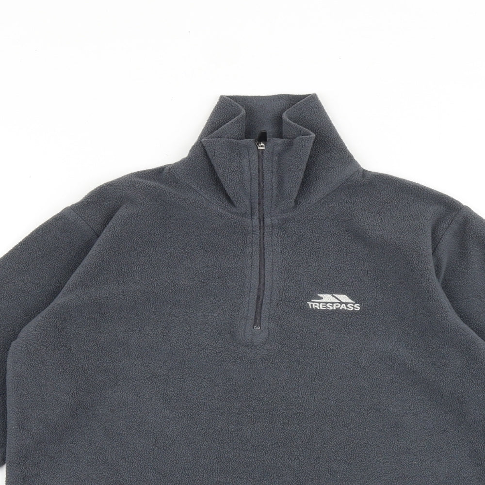 Trespass Girls Grey Polyester Pullover Sweatshirt Size 9-10 Years Zip