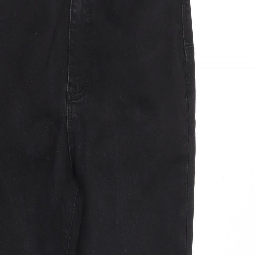 Nutmeg Womens Black Cotton Skinny Jeans Size 12 Regular Zip