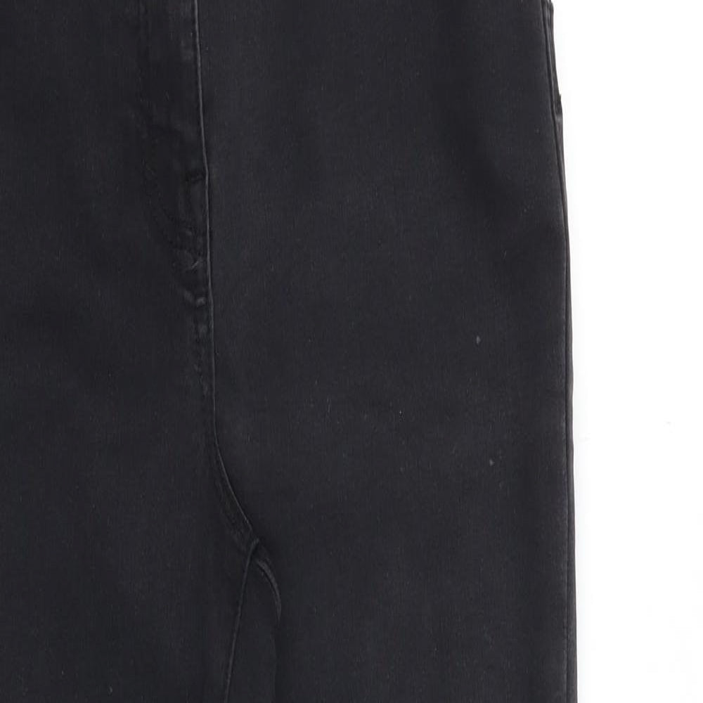 Nutmeg Womens Black Cotton Skinny Jeans Size 12 Regular Zip