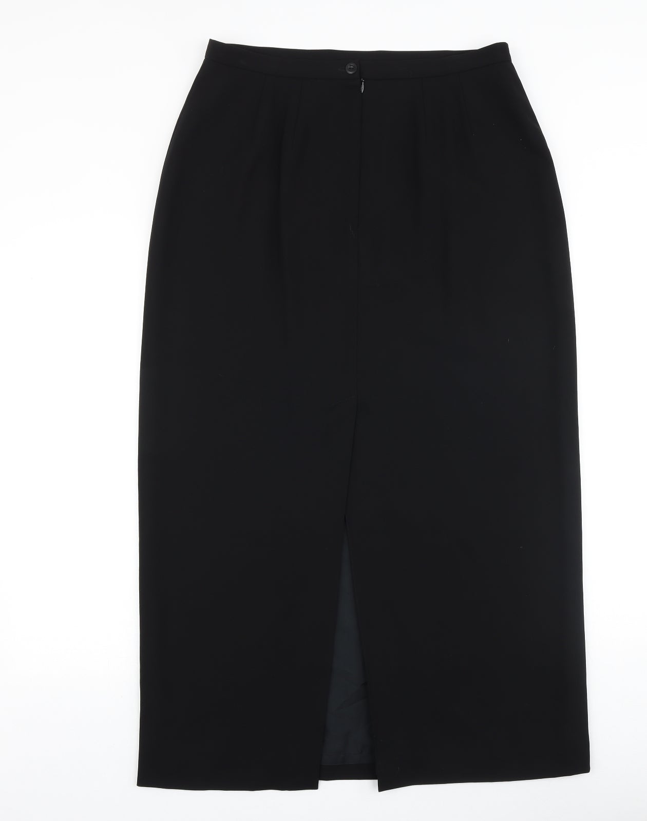 Laura Ashley Womens Black Polyester A-Line Skirt Size 16 Zip