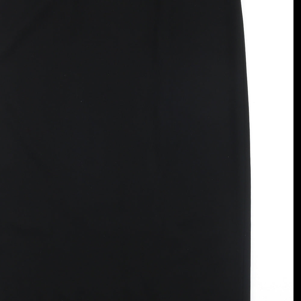 Laura Ashley Womens Black Polyester A-Line Skirt Size 16 Zip