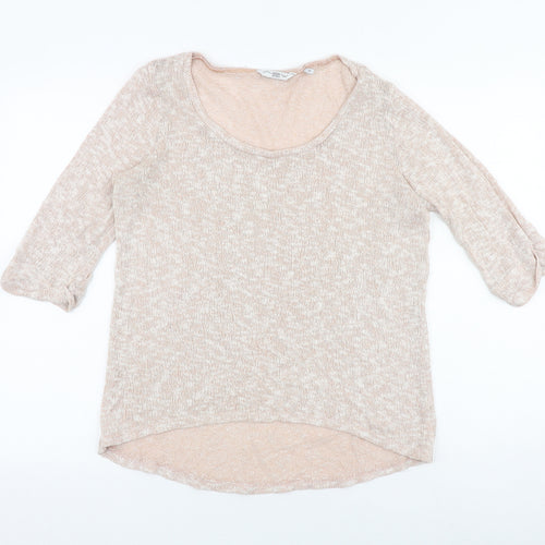 New Look Womens Beige Scoop Neck Polyester Pullover Jumper Size 14