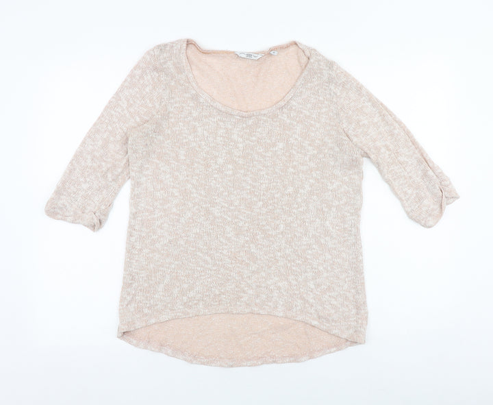 New Look Womens Beige Scoop Neck Polyester Pullover Jumper Size 14