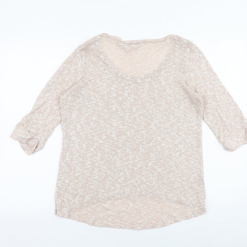 New Look Womens Beige Scoop Neck Polyester Pullover Jumper Size 14