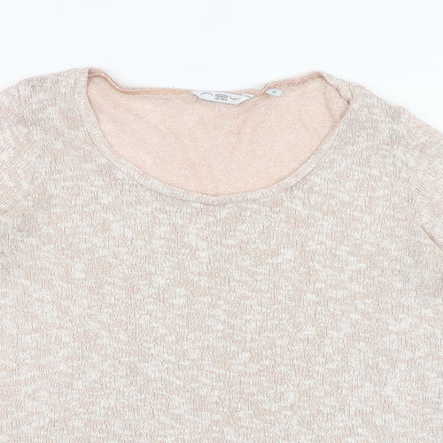 New Look Womens Beige Scoop Neck Polyester Pullover Jumper Size 14