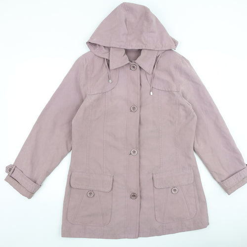 Katherine Hammond Womens Purple Jacket Coat Size 12 Button