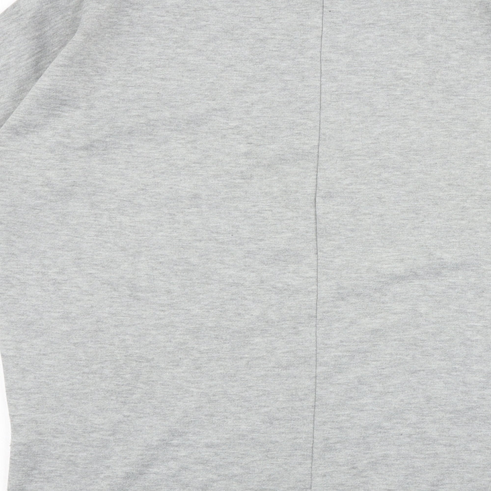 New Look Womens Grey Polyester Basic T-Shirt Size 10 Round Neck - Floral Detail