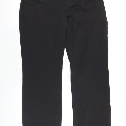 noix Womens Black Polyester Trousers Size 12 Regular Zip
