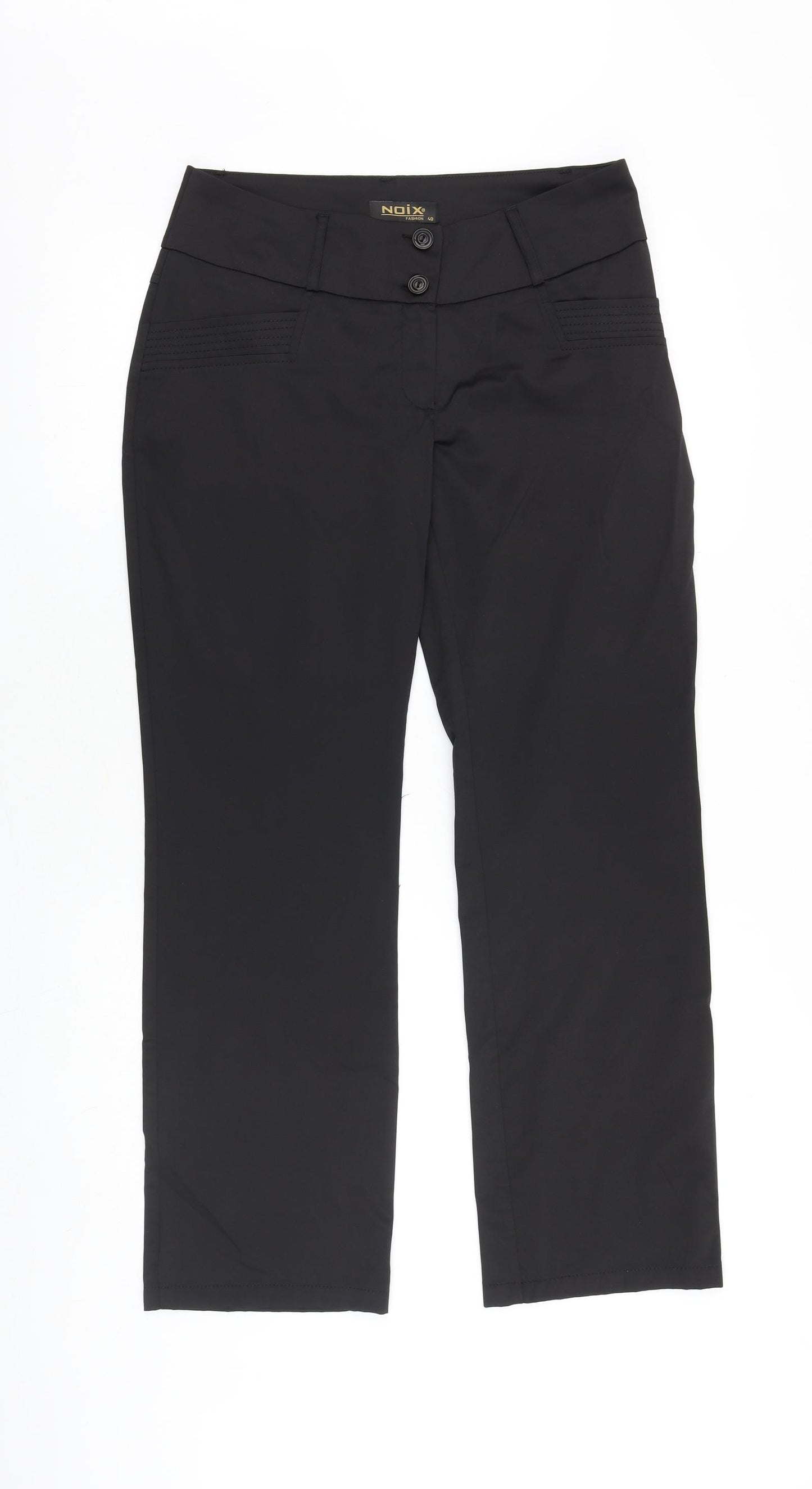 noix Womens Black Polyester Trousers Size 12 Regular Zip