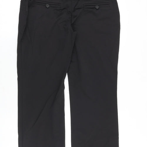noix Womens Black Polyester Trousers Size 12 Regular Zip