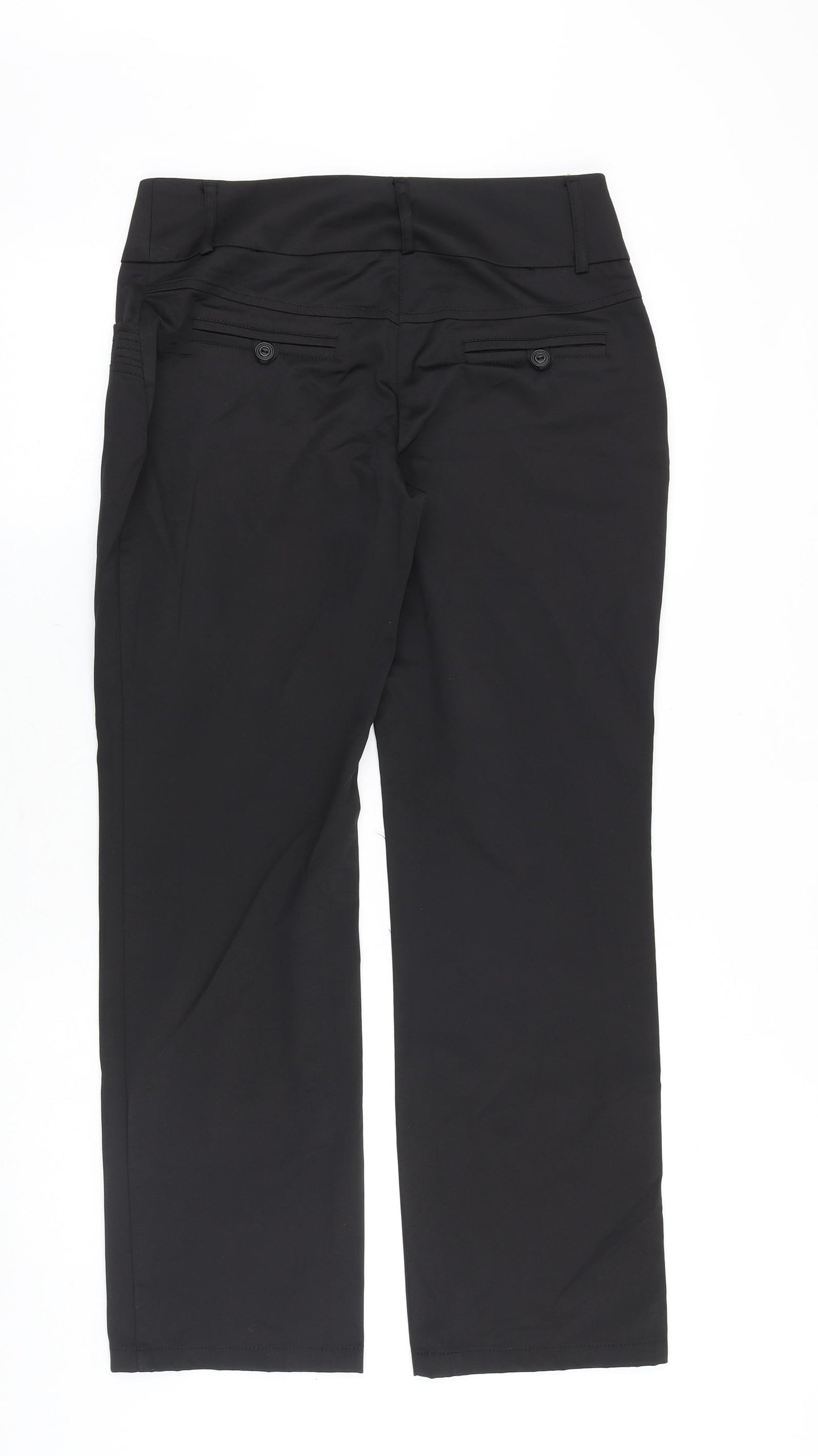 noix Womens Black Polyester Trousers Size 12 Regular Zip