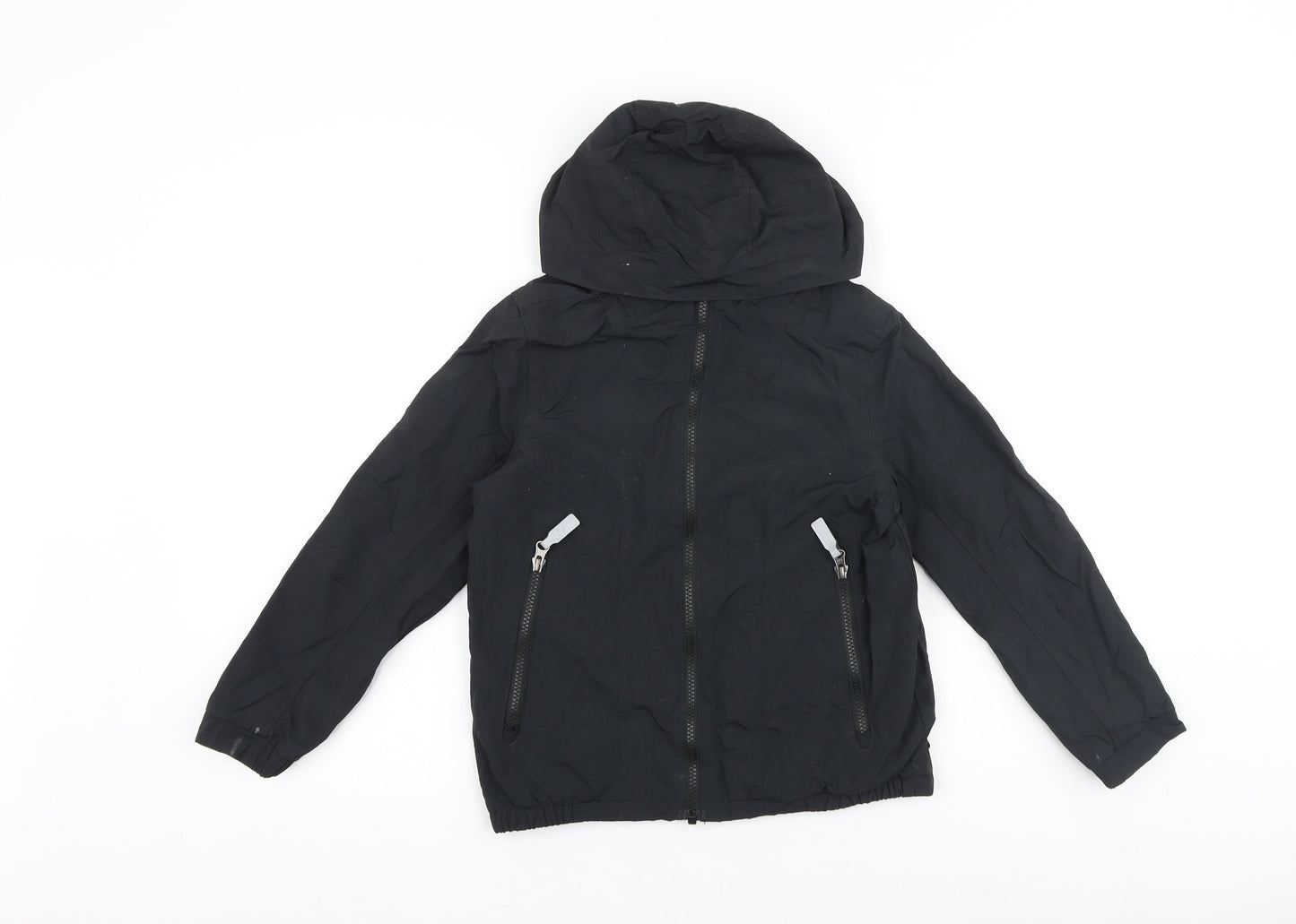 Blue Zoo Boys Black Windbreaker Jacket Size 9 Years Zip