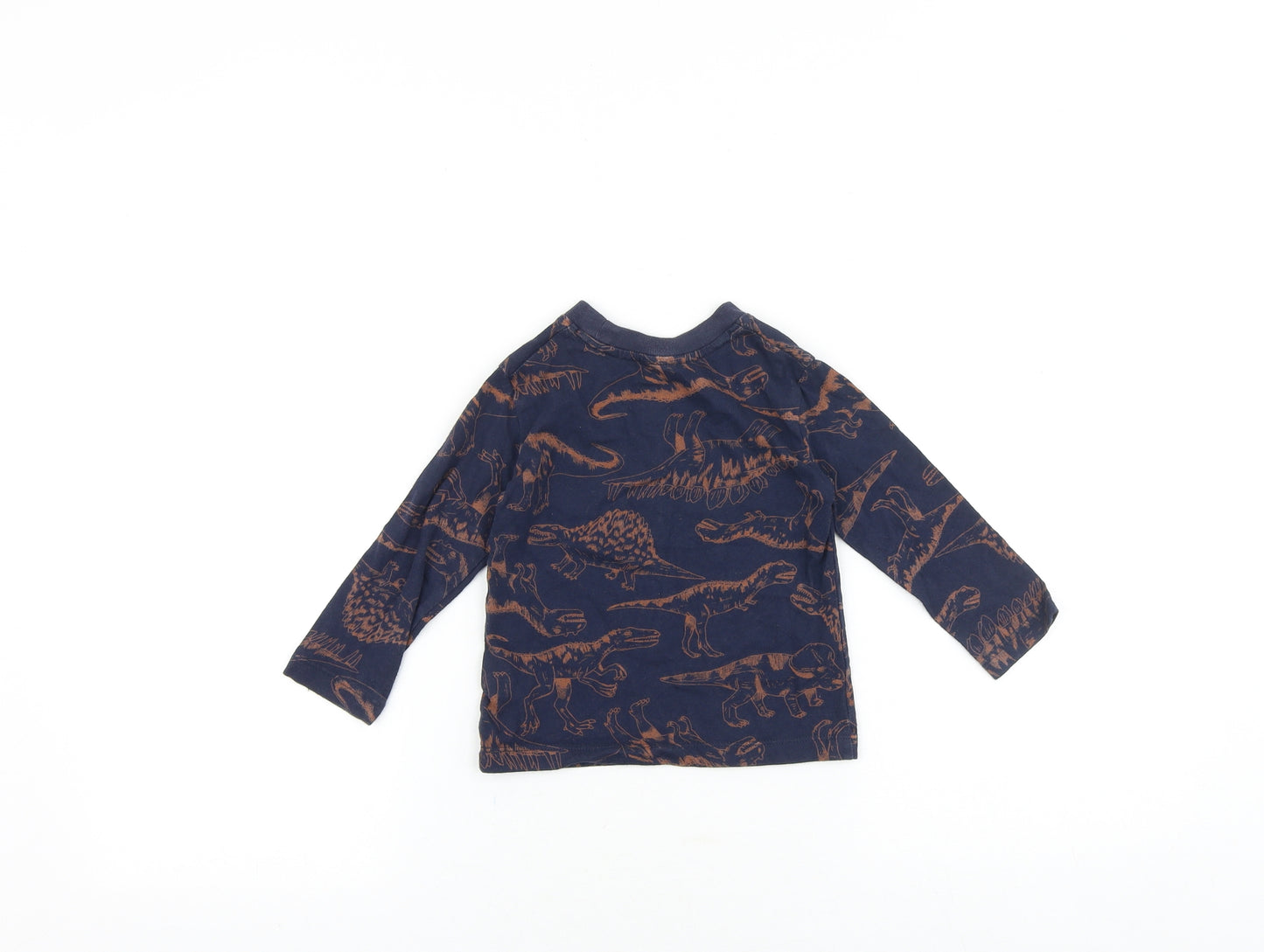 Gap Baby Blue Geometric 100% Cotton Pullover Tank Size 18-24 Months Round Neck Pullover - Dinosaur Print