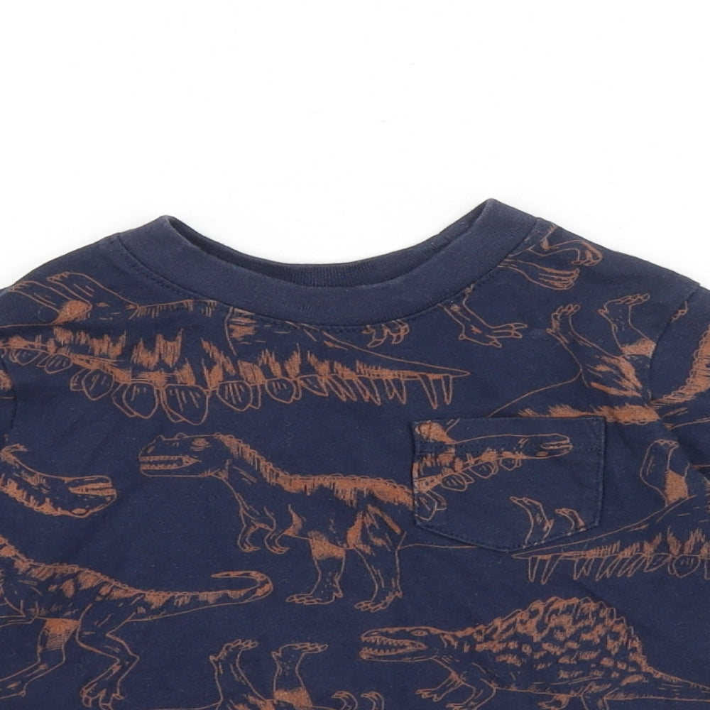 Gap Baby Blue Geometric 100% Cotton Pullover Tank Size 18-24 Months Round Neck Pullover - Dinosaur Print