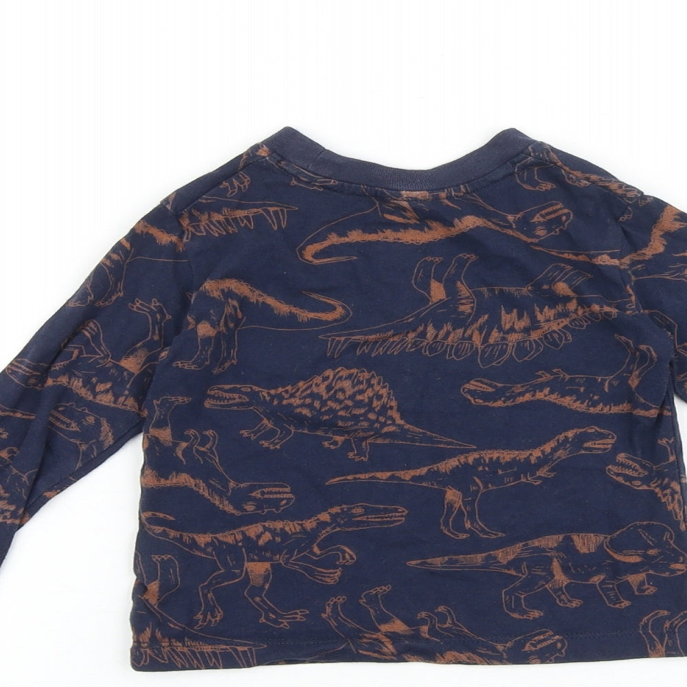 Gap Baby Blue Geometric 100% Cotton Pullover Tank Size 18-24 Months Round Neck Pullover - Dinosaur Print