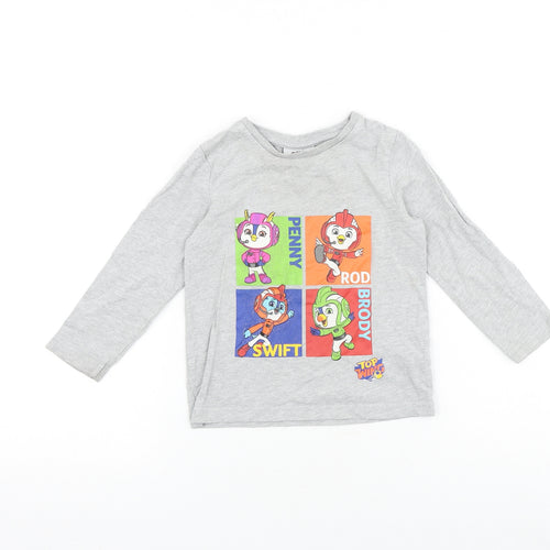 TU Baby Grey Cotton Pullover T-Shirt Size 18-24 Months Boat Neck Pullover