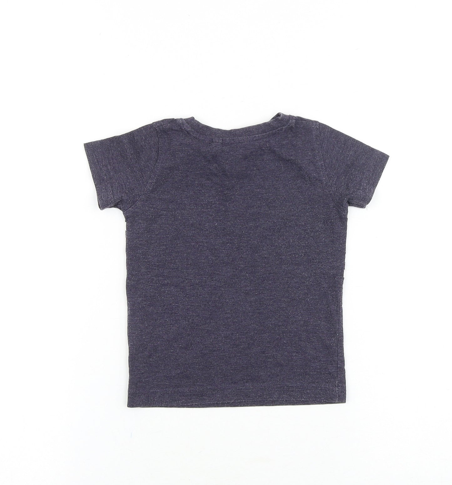 NEXT Baby Blue Striped Cotton Basic T-Shirt Size 6-9 Months Round Neck Pullover