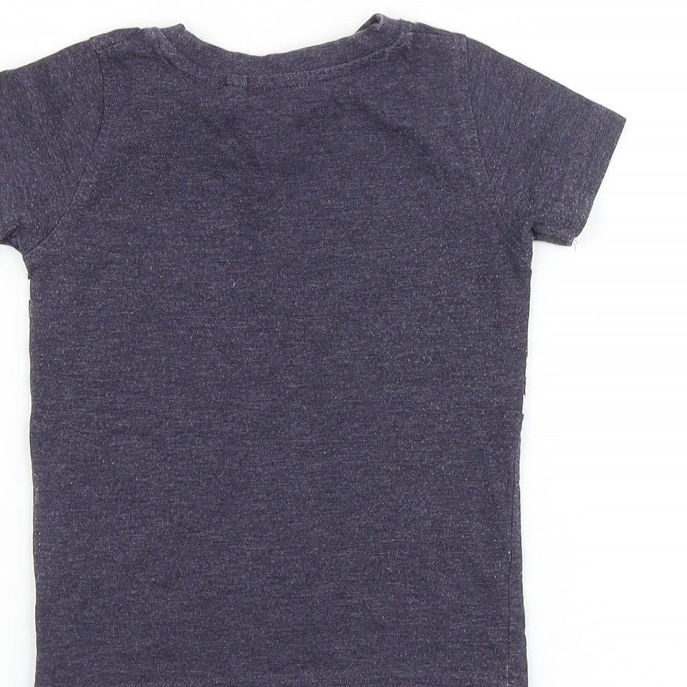 NEXT Baby Blue Striped Cotton Basic T-Shirt Size 6-9 Months Round Neck Pullover