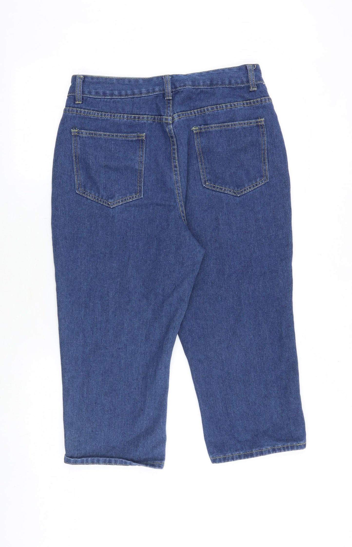 Boohoo Womens Blue Cotton Skimmer Shorts Size 14 Regular Zip