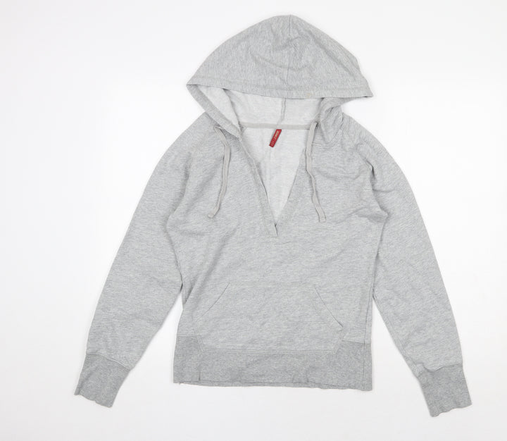 Denim & Co. Womens Grey Cotton Pullover Sweatshirt Size 10 Pullover