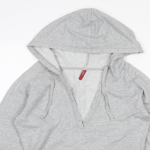 Denim & Co. Womens Grey Cotton Pullover Sweatshirt Size 10 Pullover