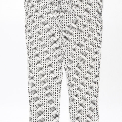 Preworn Womens White Geometric Polyester Capri Leggings Size 24 in