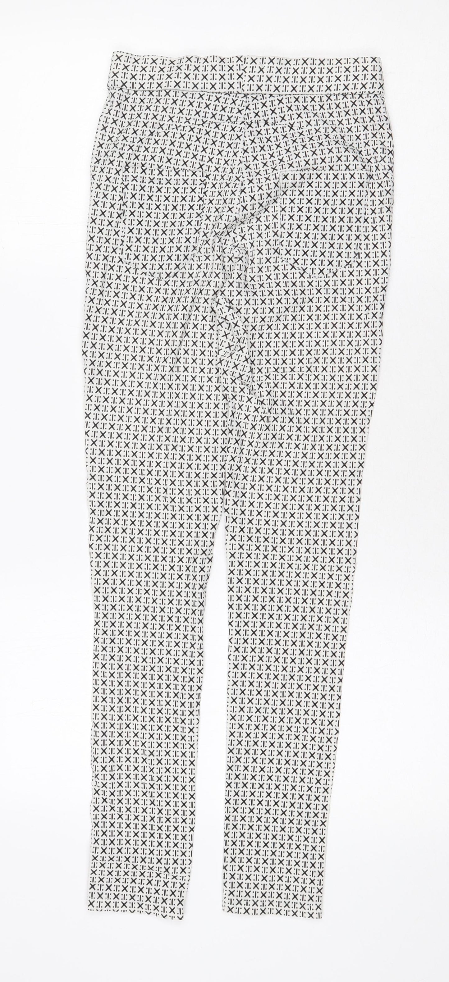 Preworn Womens White Geometric Polyester Capri Leggings Size 24 in