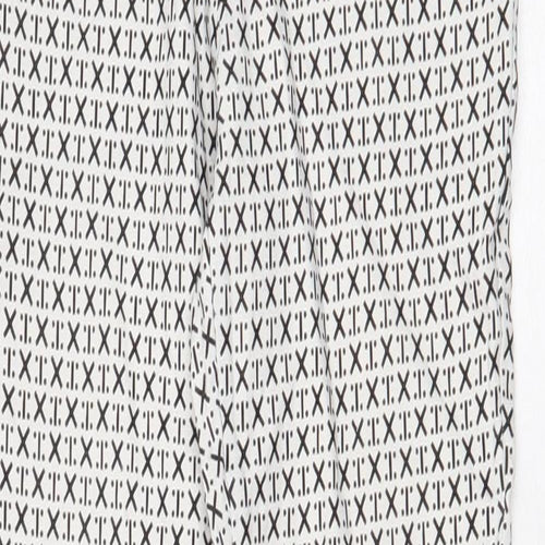 Preworn Womens White Geometric Polyester Capri Leggings Size 24 in