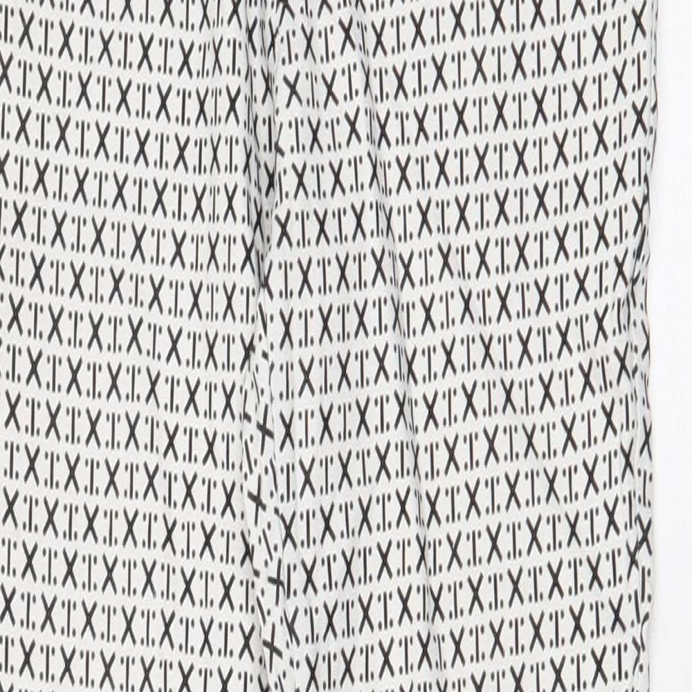 Preworn Womens White Geometric Polyester Capri Leggings Size 24 in