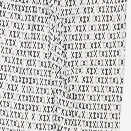 Preworn Womens White Geometric Polyester Capri Leggings Size 24 in