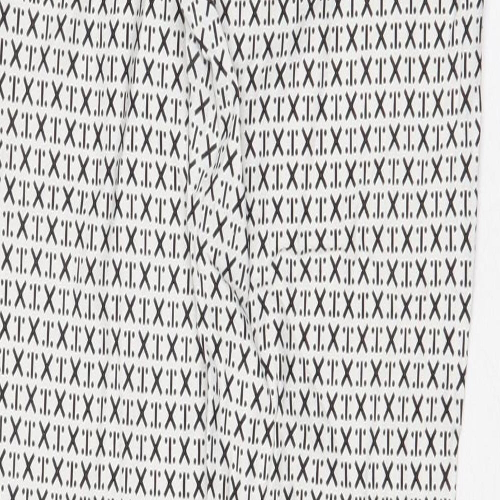 Preworn Womens White Geometric Polyester Capri Leggings Size 24 in