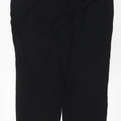 Marks and Spencer Womens Black Viscose Trousers Size 16 Regular