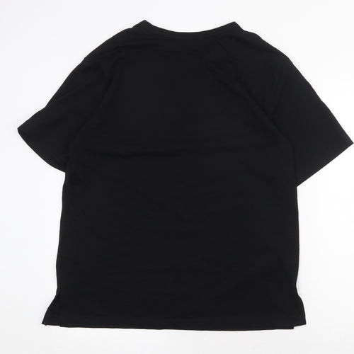 Marks and Spencer Womens Black 100% Cotton Basic T-Shirt Size 10 Round Neck