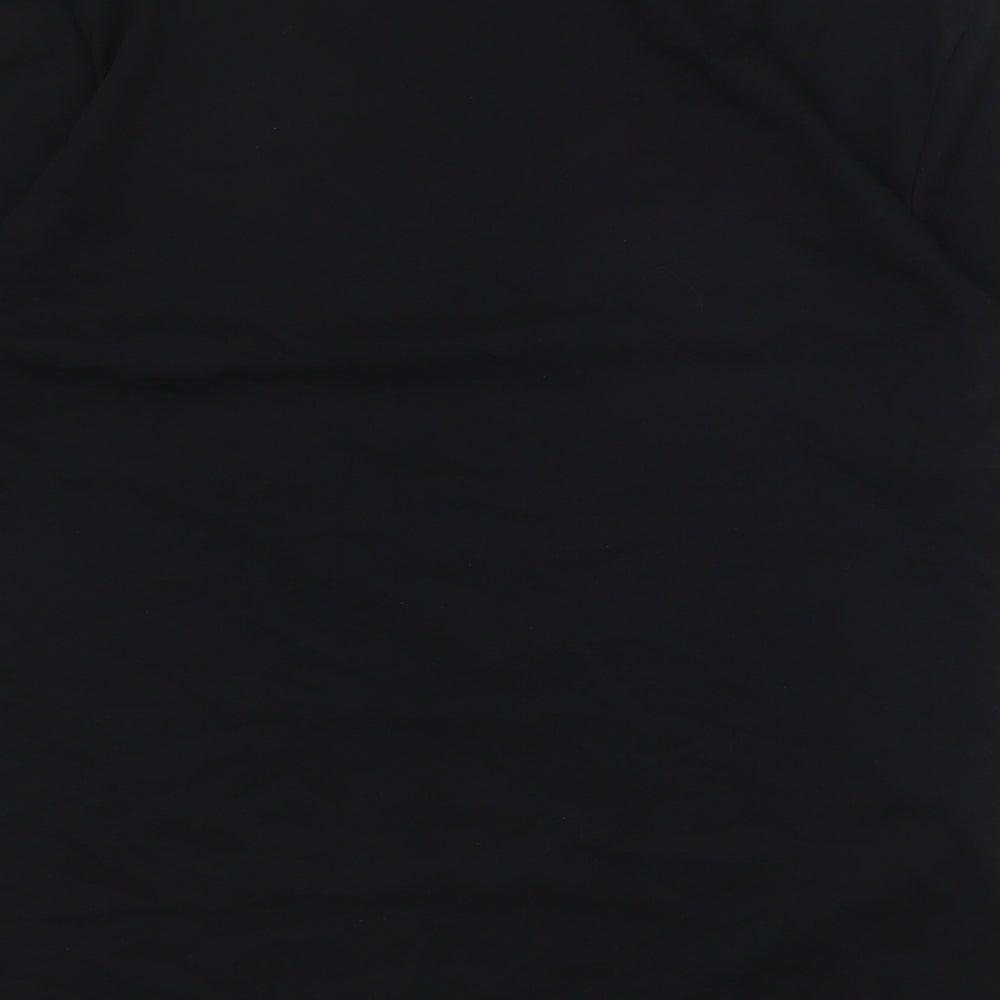 Marks and Spencer Womens Black 100% Cotton Basic T-Shirt Size 10 Round Neck